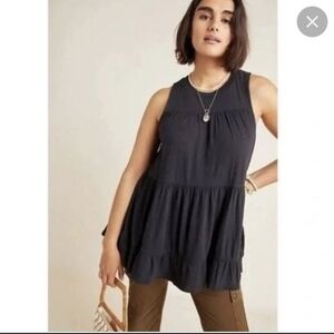 Anthropologie 100% cotton Georgia tiered ruffle tunic dress top